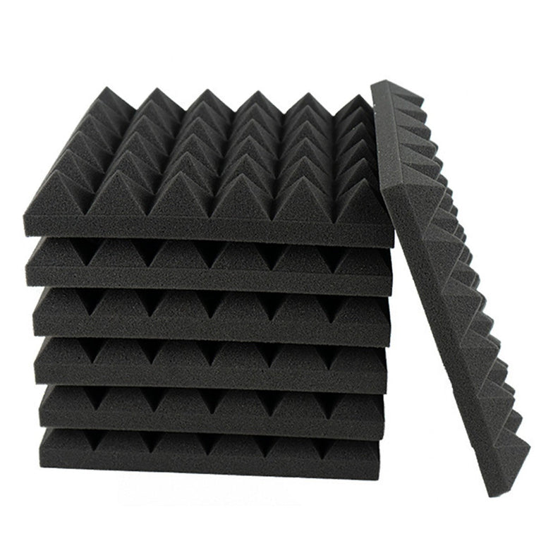 1 ft. x 1 ft. x 2 in. Acoustic Pyramid Foam Black(36-Pack)