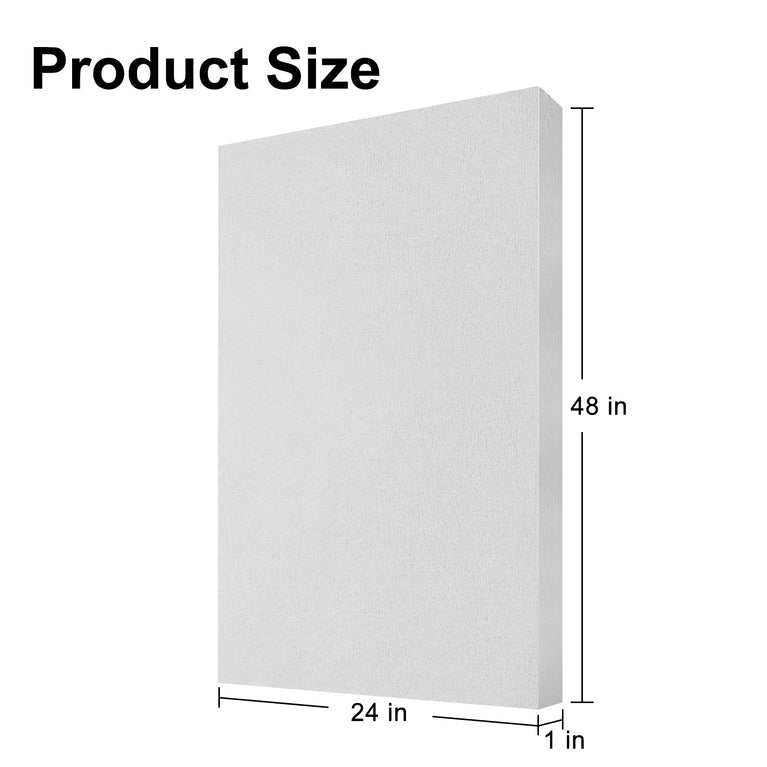 24 in.x48 in. White Fiberglass Acoustic Panels,2pack