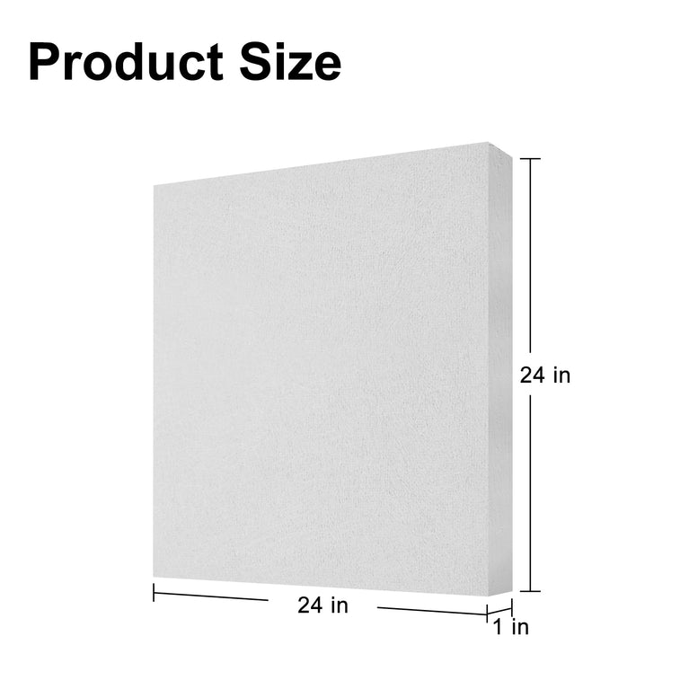 24in.x24in. White Fiberglass Acoustic Panels,2pack