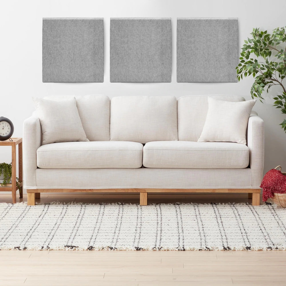 24 in.x 24 in. x 1 in. Grey Fabric Acoustic Panels,2pack