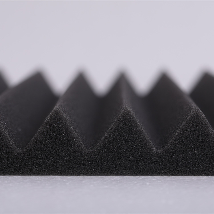 1 ft. x 1 ft. x 1 in. Self-Adhesive Acoustic Wedge Foam Panels Black(12-Pack)