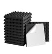 1 ft. x 1 ft. x 2 in. Self-adhesive Acoustic Pyramid Foam Black(12-Pack)