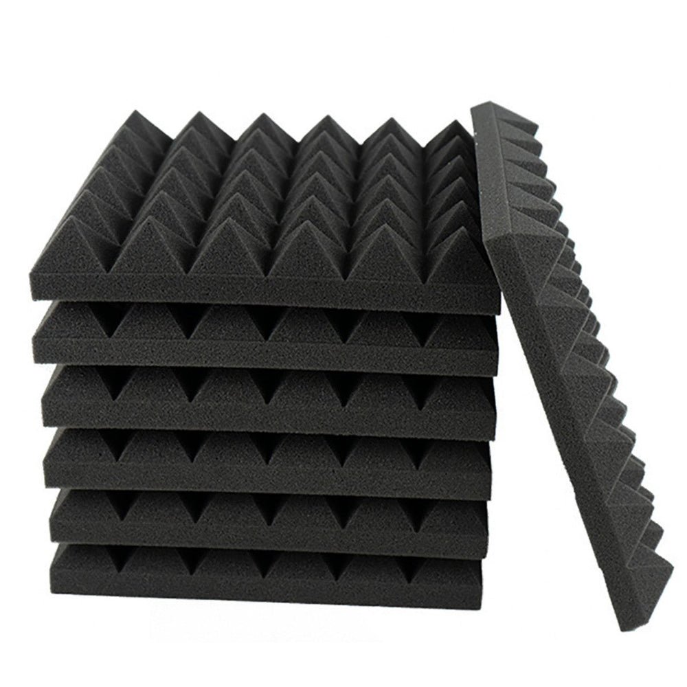 1 ft. x 1 ft. x 2 in. Acoustic Pyramid Foam  Black(36-Pack)