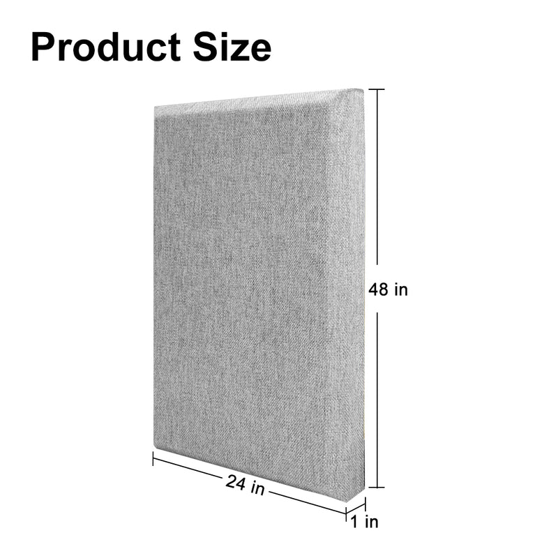 24 in.x 48 in. x1 in. Grey Fabric Acoustic Panels，2pack