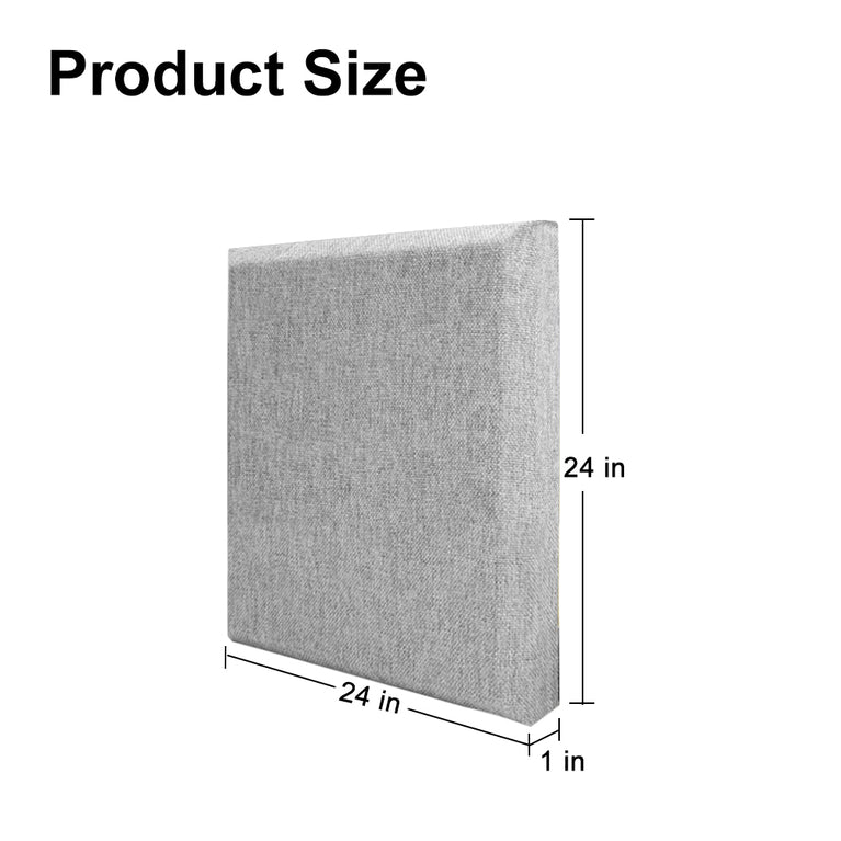 24 in.x 24 in. x 1 in. Grey Fabric Acoustic Panels，2pack