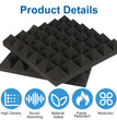 1 ft. x 1 ft. x 2 in. Acoustic Pyramid Foam Black(12-Pack)