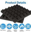 1 ft. x 1 ft. x 2 in. Self-adhesive Acoustic Pyramid Foam Black(12-Pack)