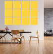 9 in. x 9 in. x 0.4 in. Polyester Square Acoustic Panels Yellow  (12-Pack)