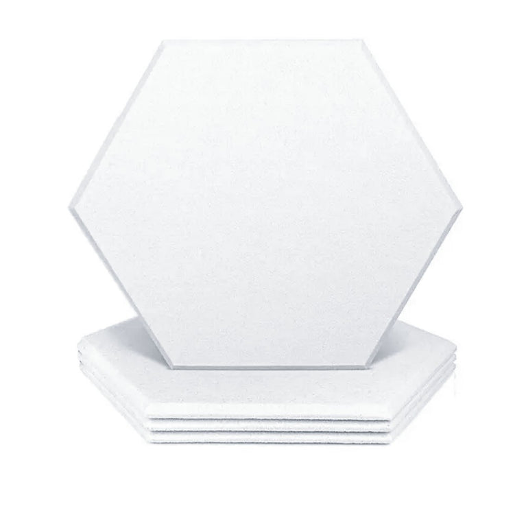 11.5 in. x 10 in. x 0.4 in. Polyester Hexagon Acoustic Panels White  (12-Pack)