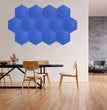 11.5 in. x 10 in. x 0.4 in. Polyester Hexagon Acoustic Panels Blue  (12-Pack)