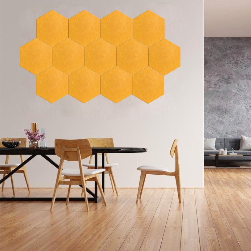 11.5 in. x 10 in. x 0.4 in. Polyester Hexagon Acoustic Panels Orange  (12-Pack)