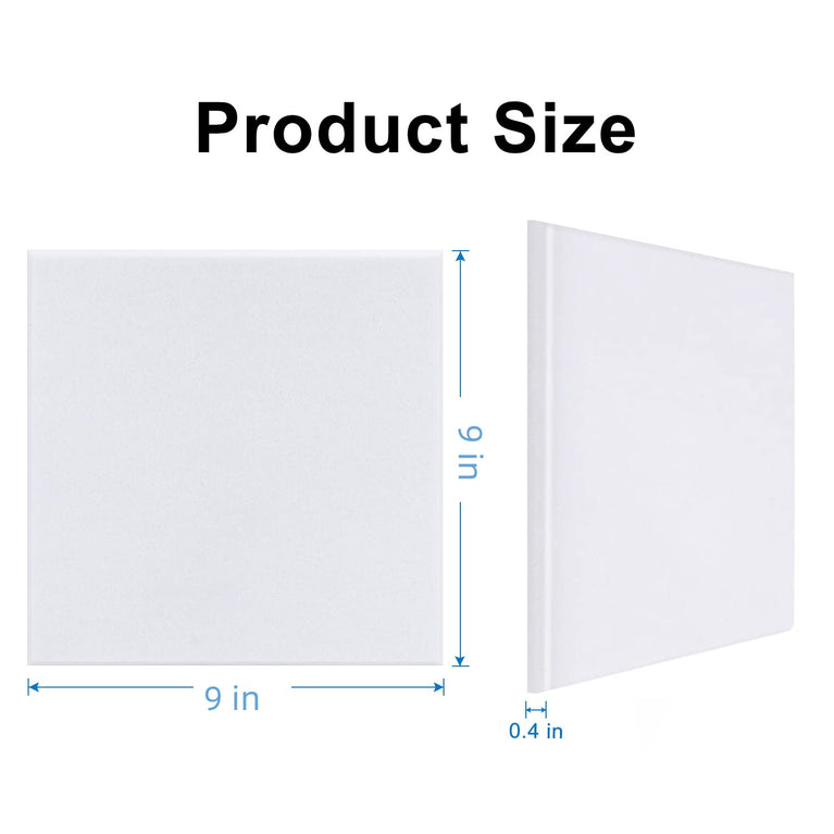 9 in. x 9 in. x 0.4 in. Polyester Square Acoustic Panels White (12-Pack)