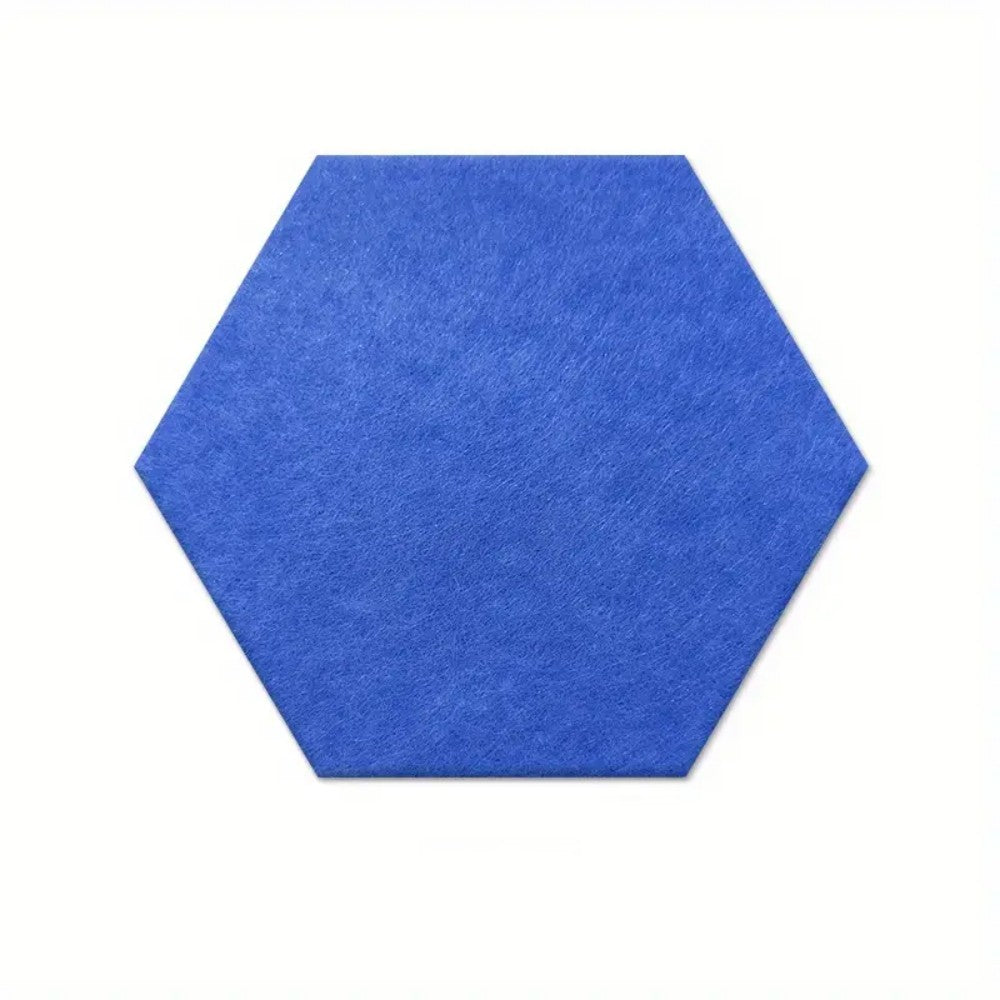 11.5 in. x 10 in. x 0.4 in. Polyester Hexagon Acoustic Panels Blue  (12-Pack)