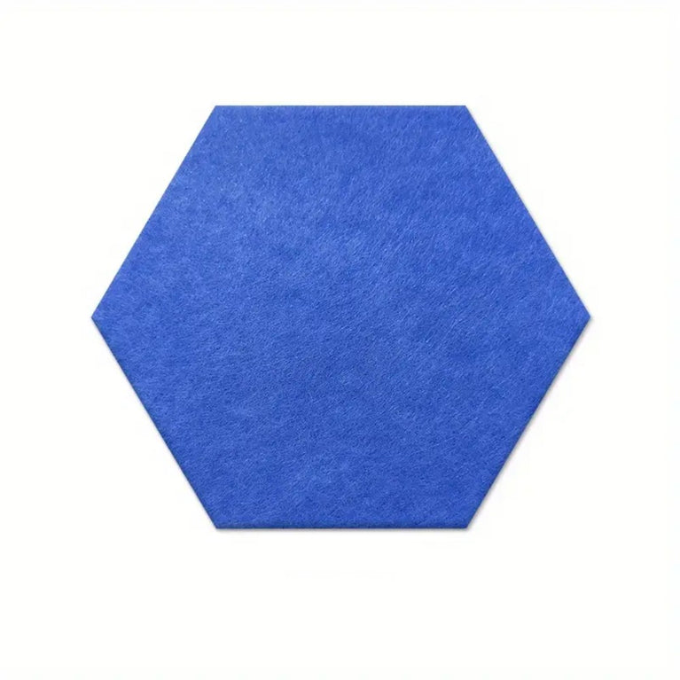 11.5 in. x 10 in. x 0.4 in. Polyester Hexagon Acoustic Panels Blue  (12-Pack)